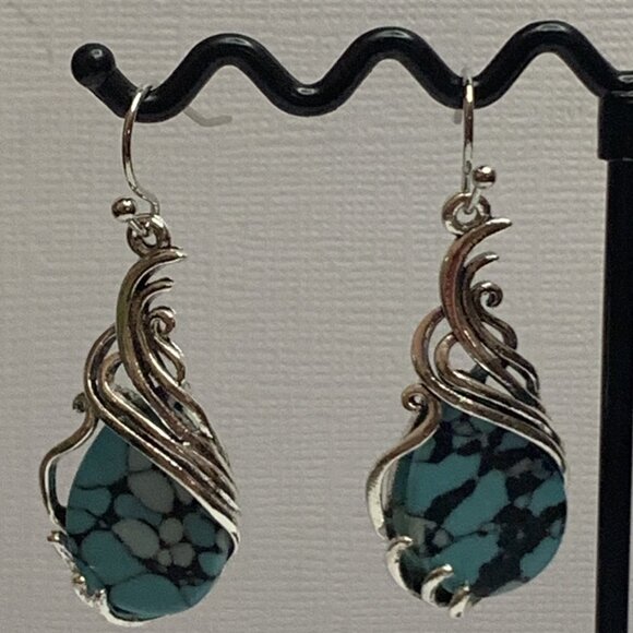 Turquoise Earring, Turquoise Jewelry, Boho Earring, Bohemian Earring, Gift Idea - Picture 2 of 4